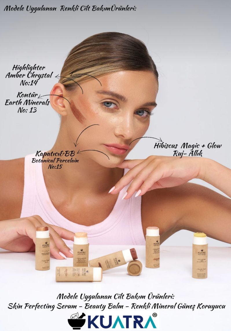 Kuatra Botanical Porcelain Natural-Mineral Stick Concealer & BB | SPF 50+ PA++++ | Çok Amaçlı Nemlendirici, Leke Karşıtı, Vitamin C, Renkli Bakım