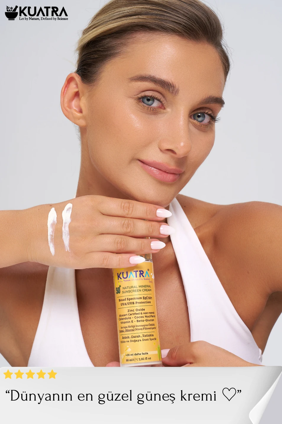 Kuatra SPF 50+ Natural - Mineral - Moisturizing Sunscreen Cream (Baby-Child-Adult) 80ml