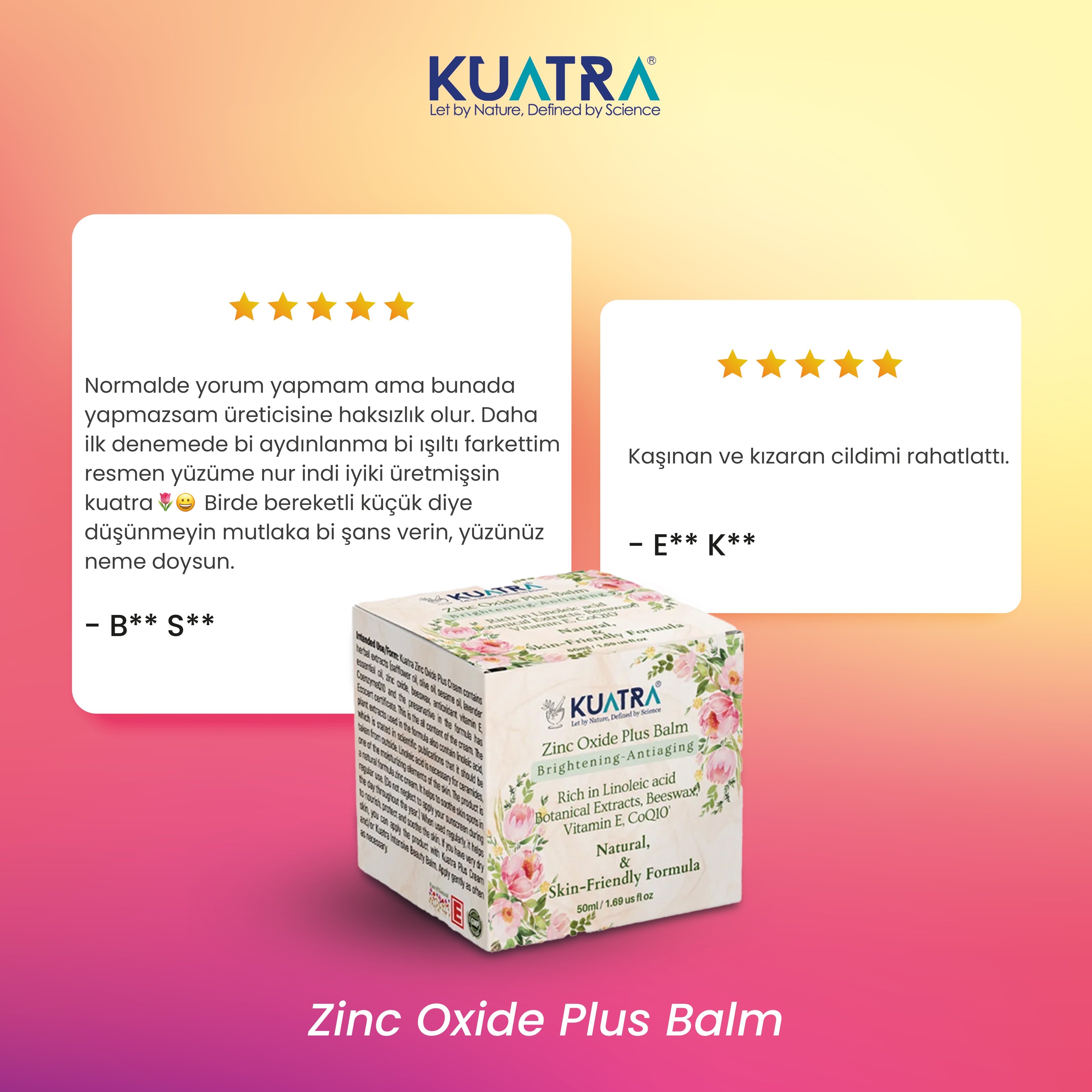 Kuatra Çinko Oksit Plus Balm (Leke Karşıtı, Canlandırıcı Nemlendirici Günlük Bakım- Doğal İçerik)