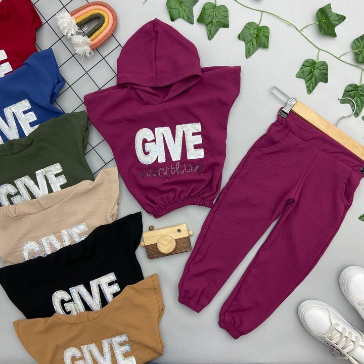 ⭐ GIVE YAZILI KIZ ÇOCUK TAKIM