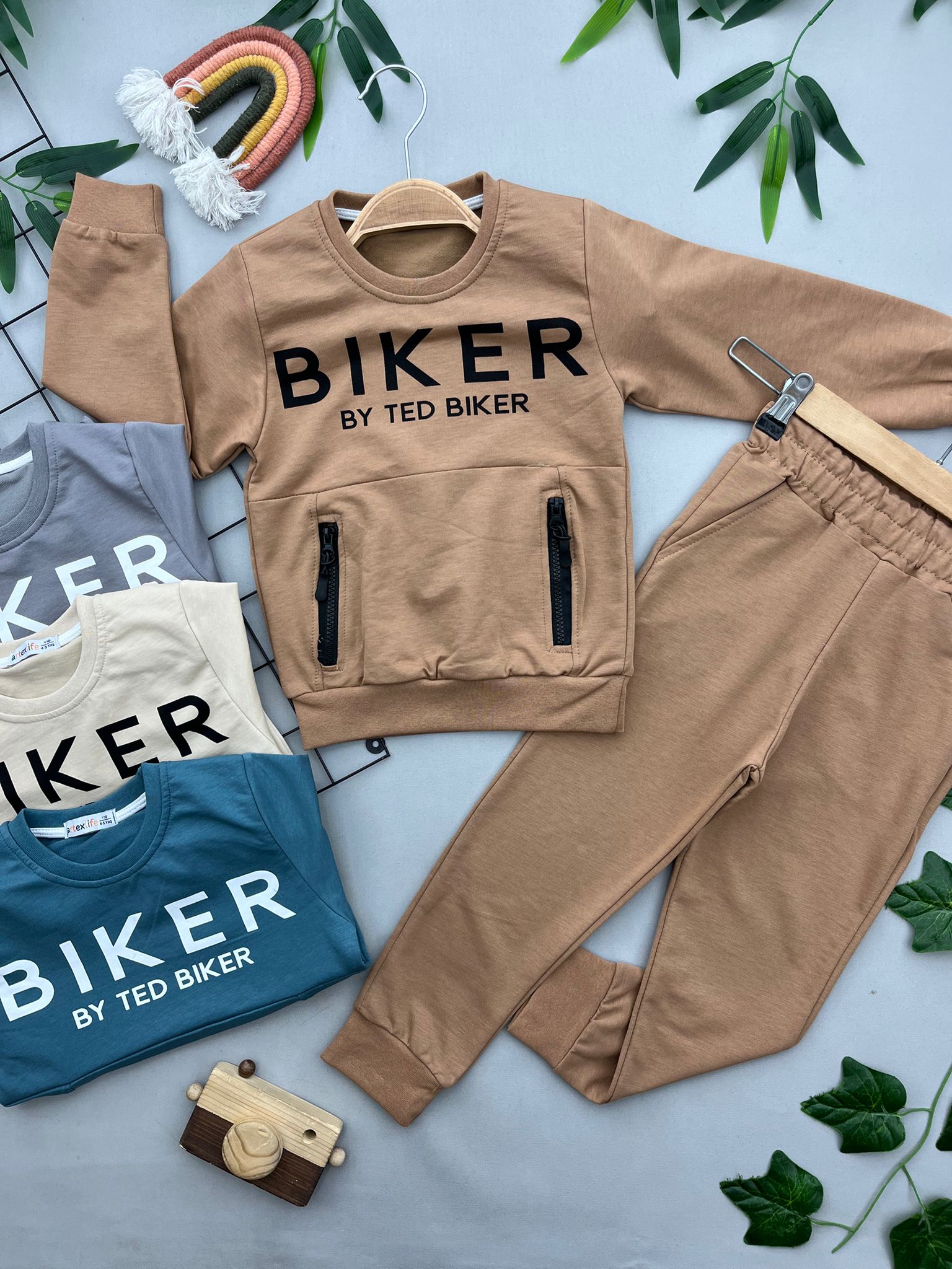 BIKER YAZILI ERKEK COCUK TAKIM
