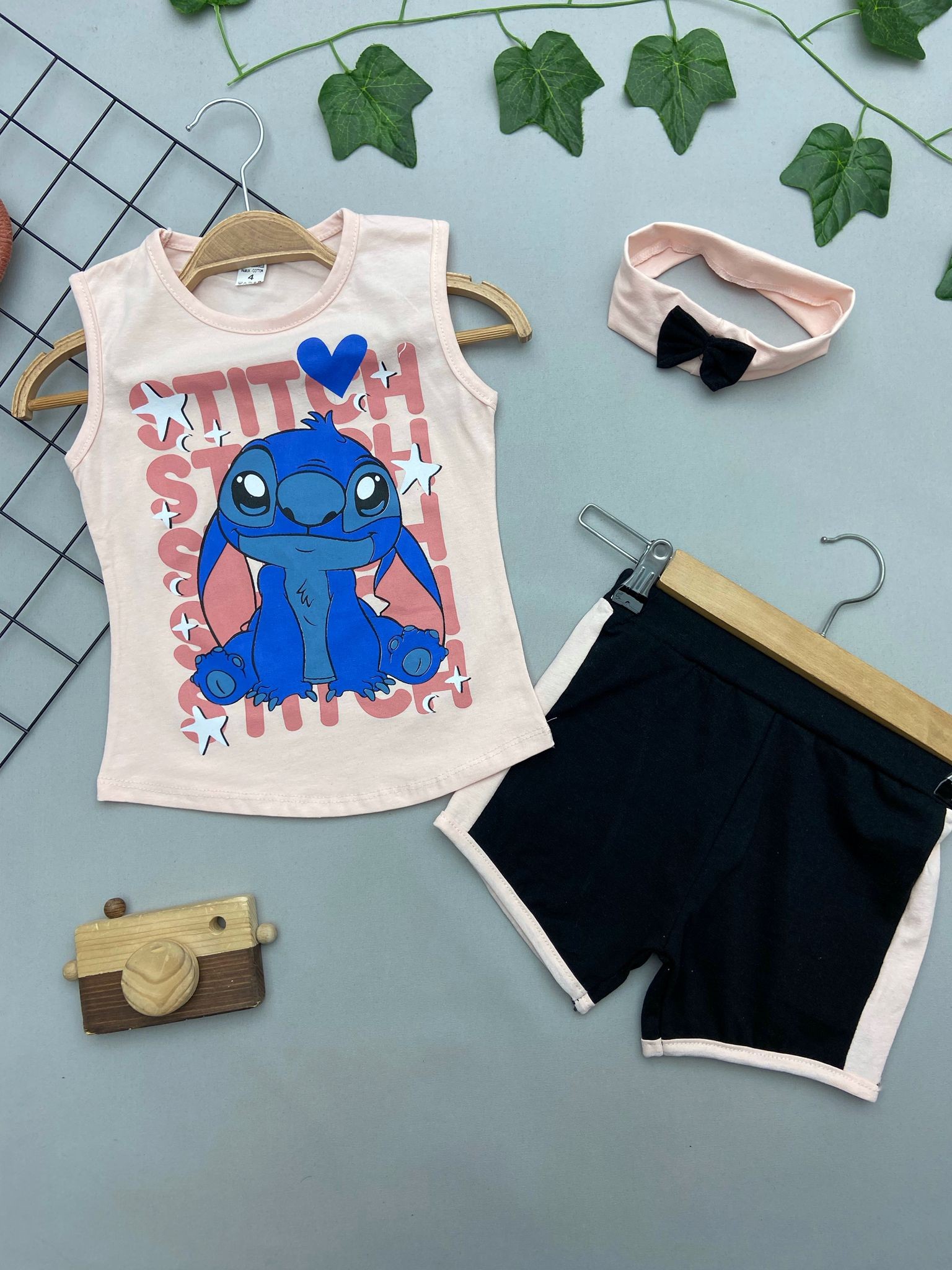 STITCH YAZILI KIZ COCUK TAKIM