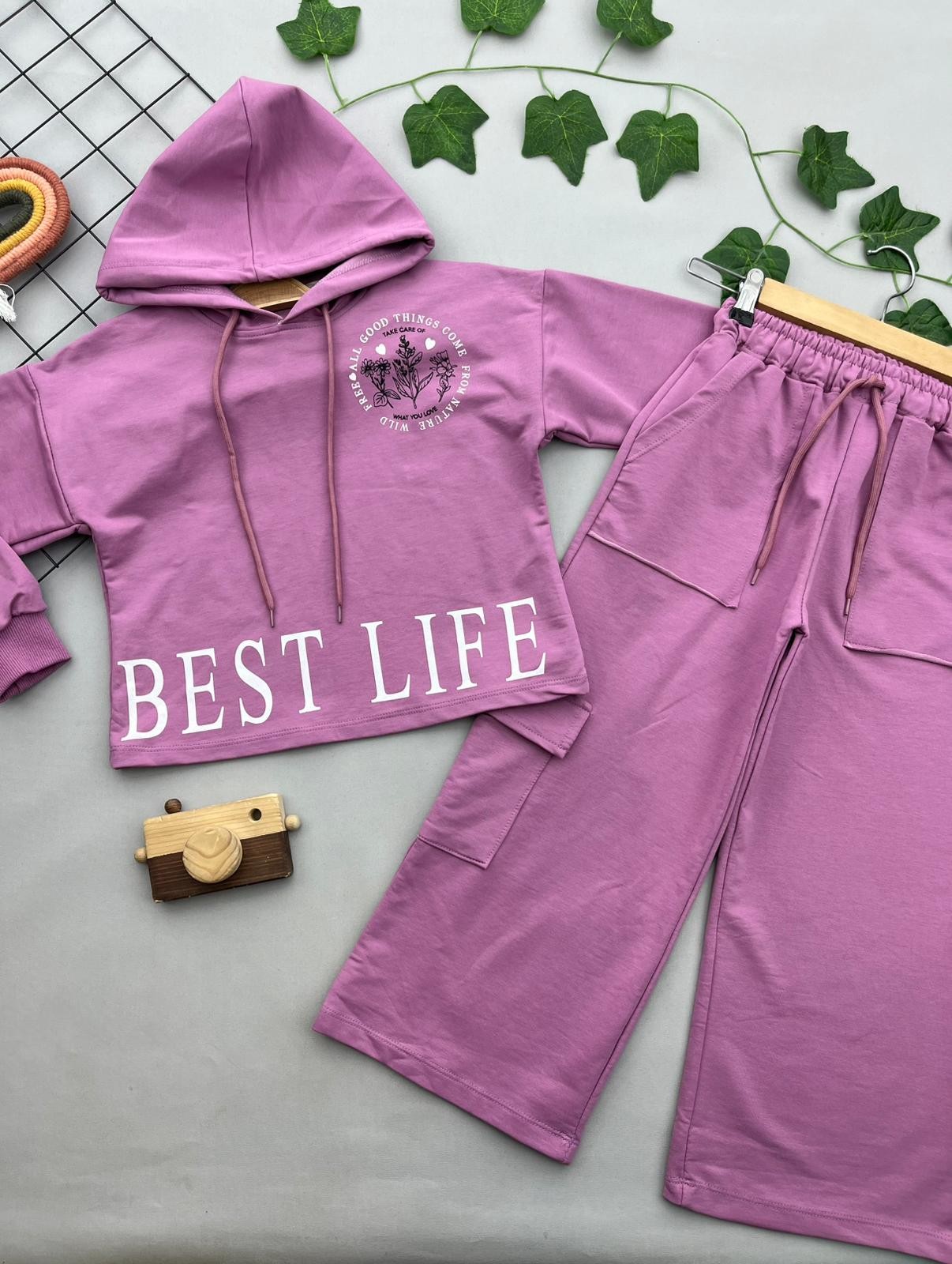 BEST LIFE YAZILI KIZ COCUK TAKIM