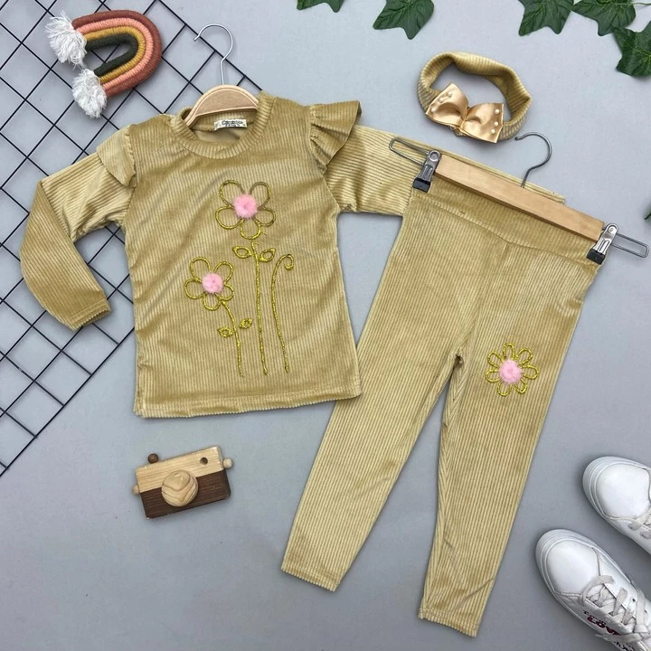 BANDANALI KIZ ÇOCUK KADİFE TAKIM