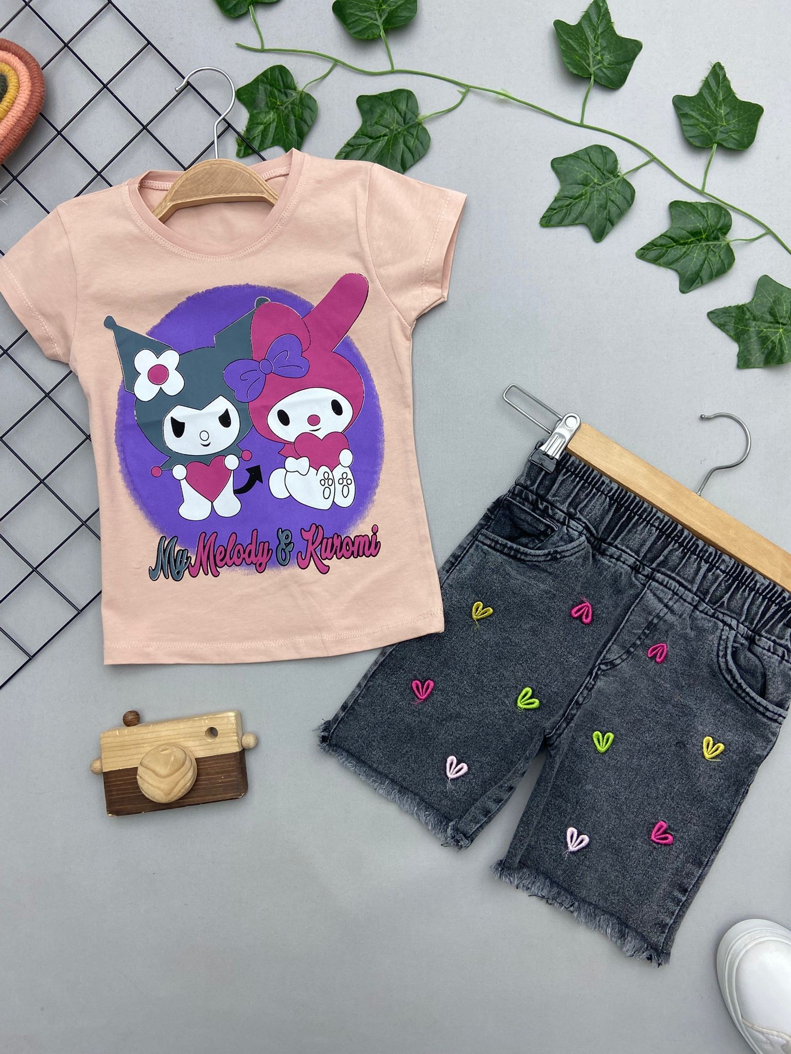 ⭐ KUROMI BASKILI KIZ COCUK TAKIM