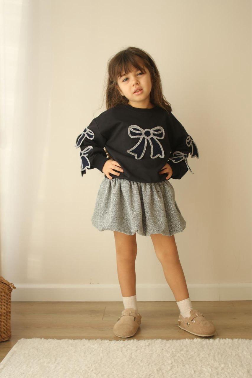 SİMLİ KURDALE DETAYLI KIZ ÇOCUK TAKIM