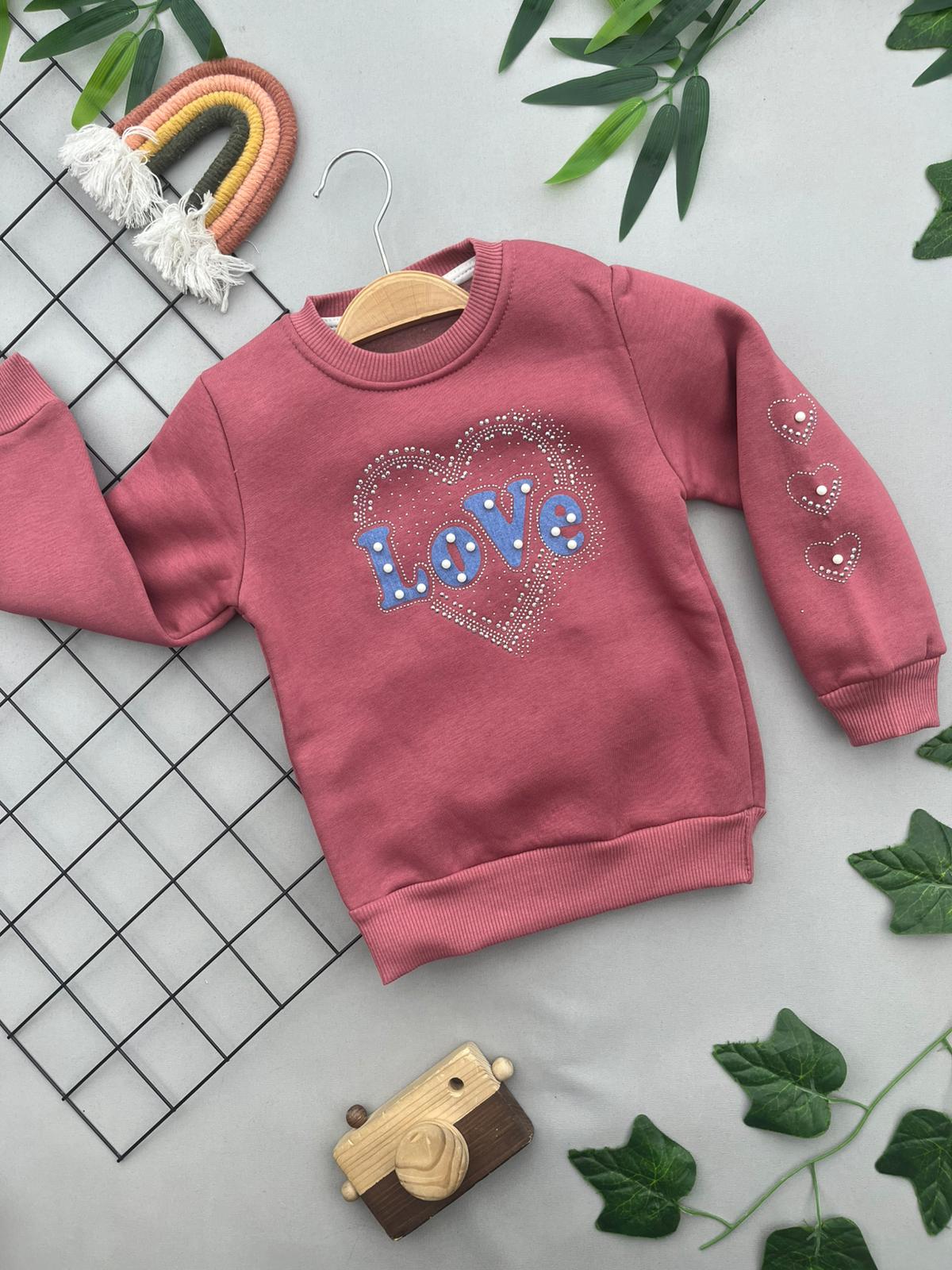 LOVE YAZILI KIZ COCUK UST