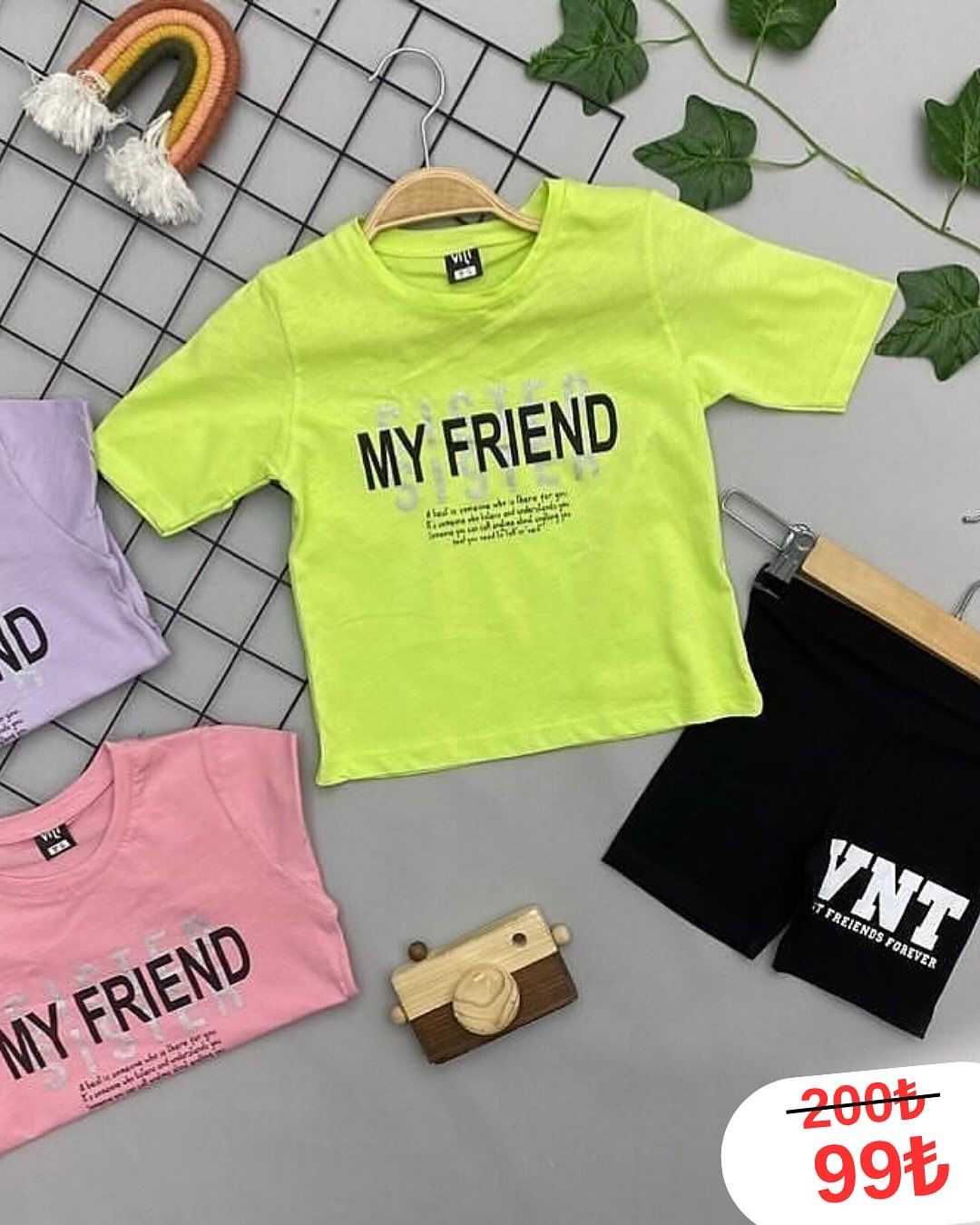 MY FRIEND YAZILI KIZ ÇOCUK TAKIMM