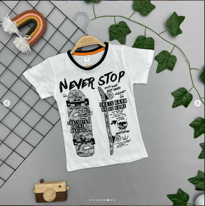 ⭐ NEVER STOP YAZILI ERKEK ÜST