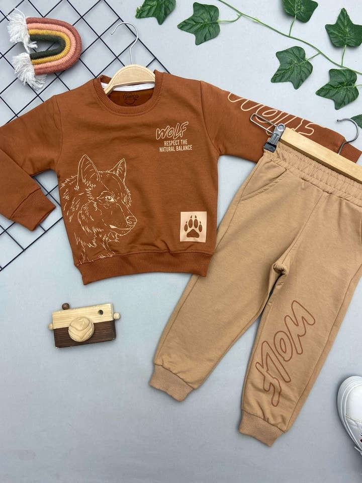 ⭐ WOLF YAZILI ERKEK ÇOCUK TAKIM nnmmmnmn