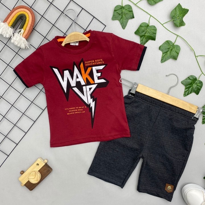 ⭐ WAKE UP YAZILI ERKEK ÇOCUK TAKIM