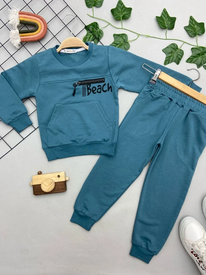BEACH YAZILI ERKEK ÇOCUK TAKIM