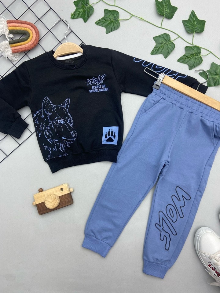⭐ WOLF YAZILI ERKEK ÇOCUK TAKIM nnmmmnmn