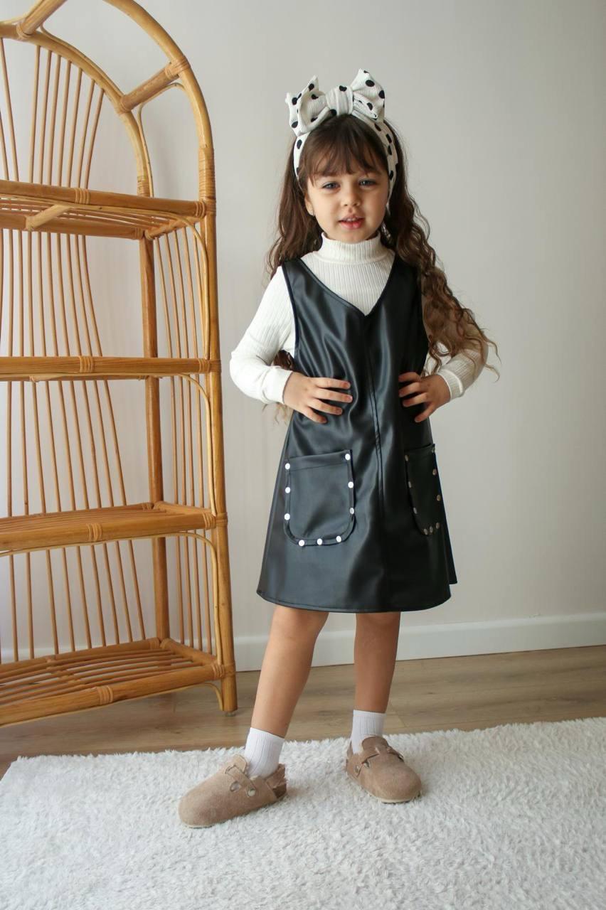 CEP DETAYLI DERİ 2'Lİ KIZ ÇOCUK TAKIM