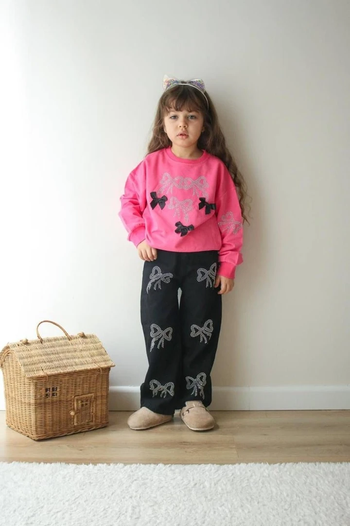 BONCUK KURDALE DETAYLI KIZ ÇOCUK TAKIM