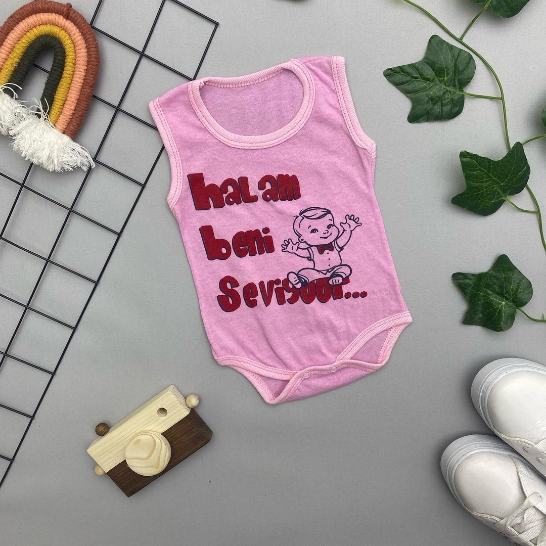 BENİ SEVİYOR YAZILI UNISEX BEBEK ATLET