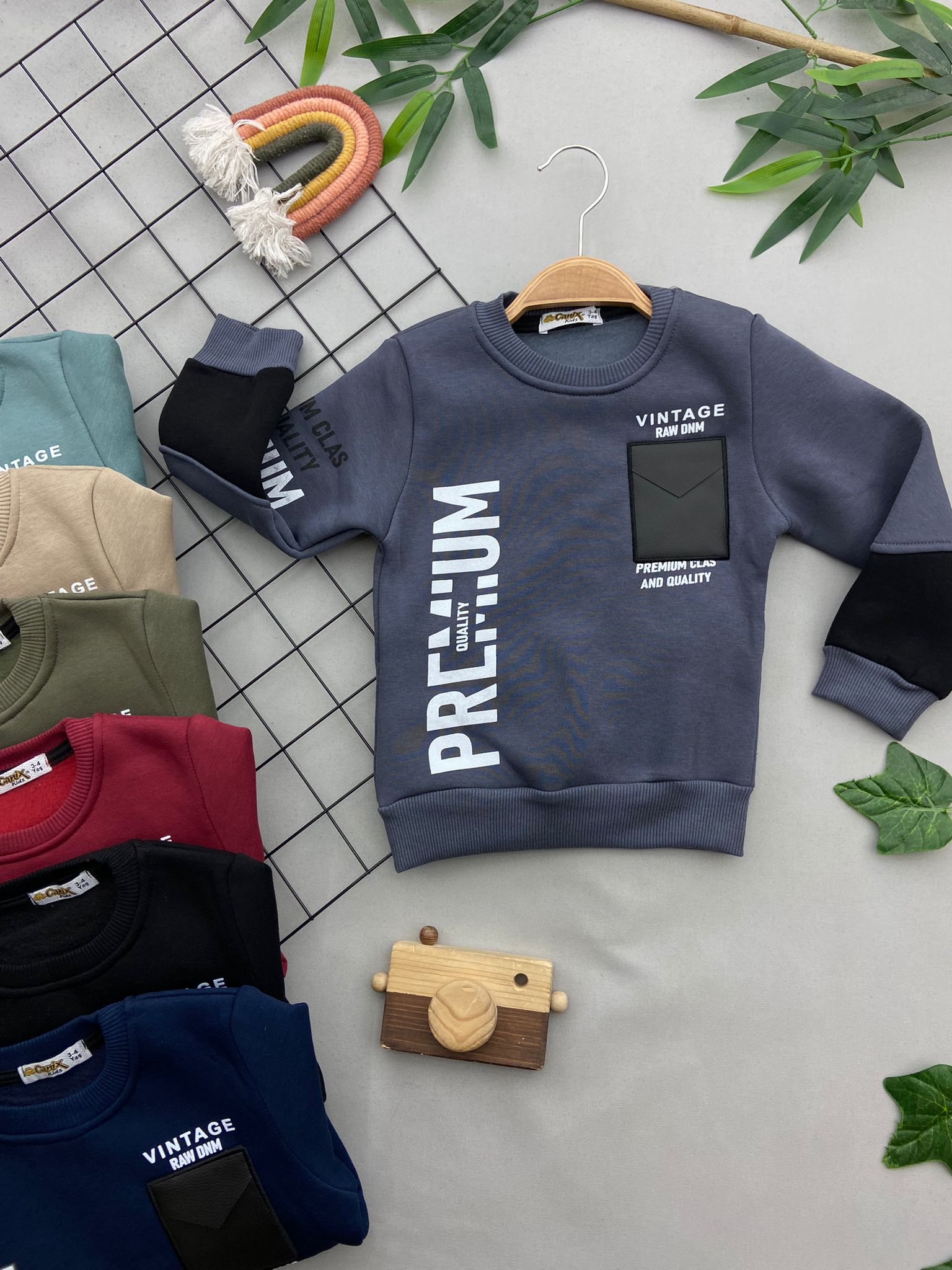 VINTAGE YAZILI ERKEK COCUK SWEAT