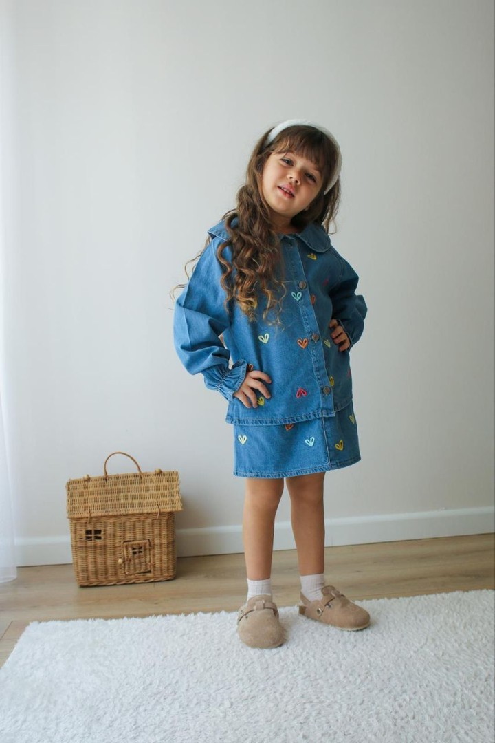 ⭐ MİNİK KALP İŞLEMELİ KIZ ÇOCUK TAKIM