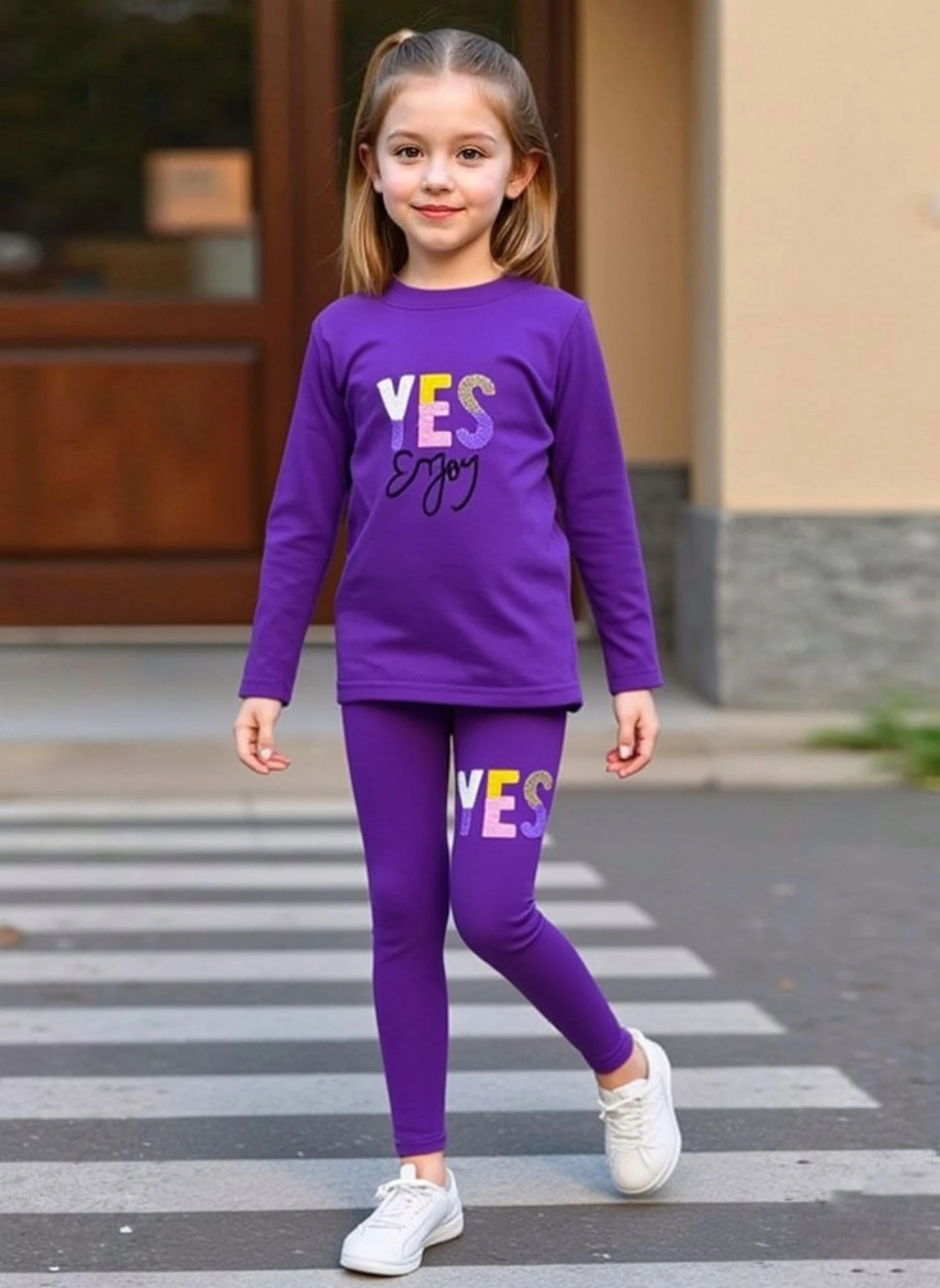 YES YAZILI KIZ ÇOCUK TAKIM