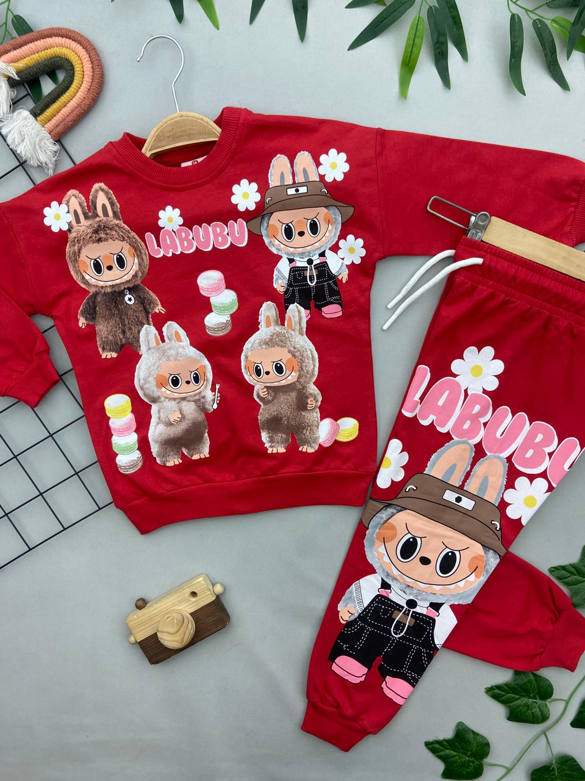 LABUBU BASKILI KIZ COCUK TAKIM