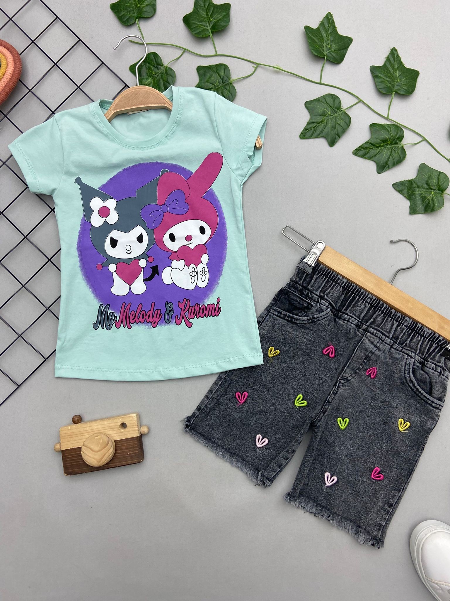 ⭐ KUROMI BASKILI KIZ COCUK TAKIM