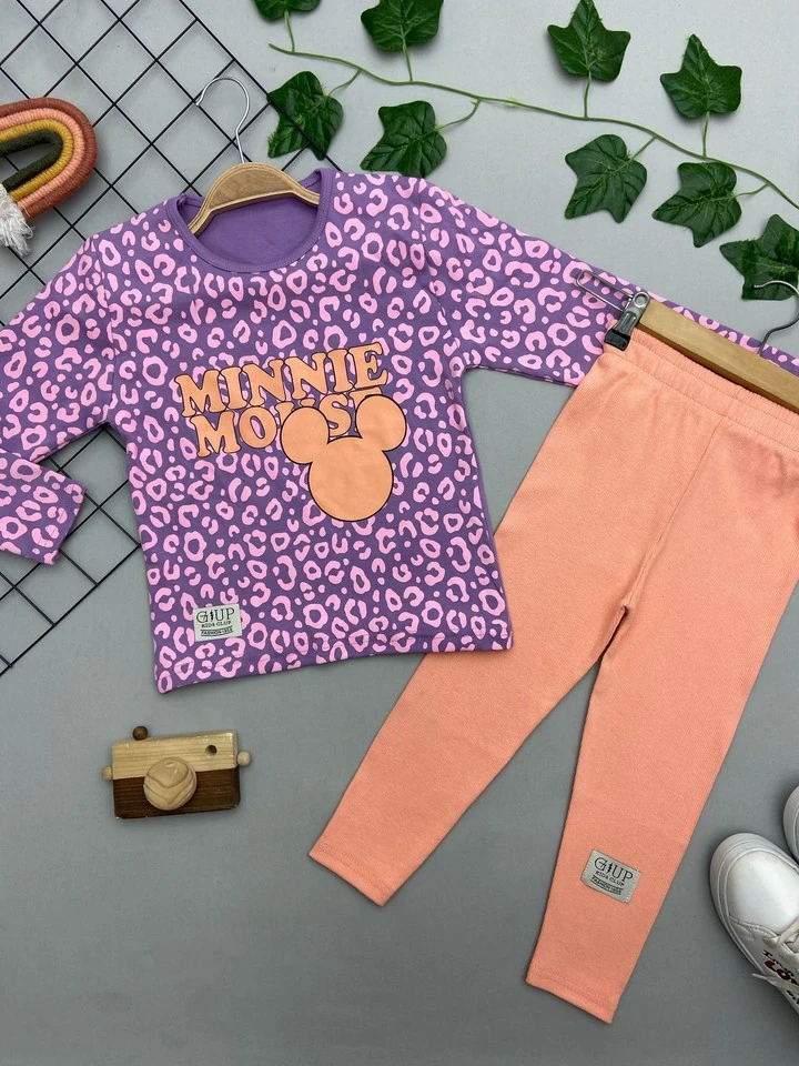 MINNIE MOUSE YAZILI KIZ COCUK TAKIM