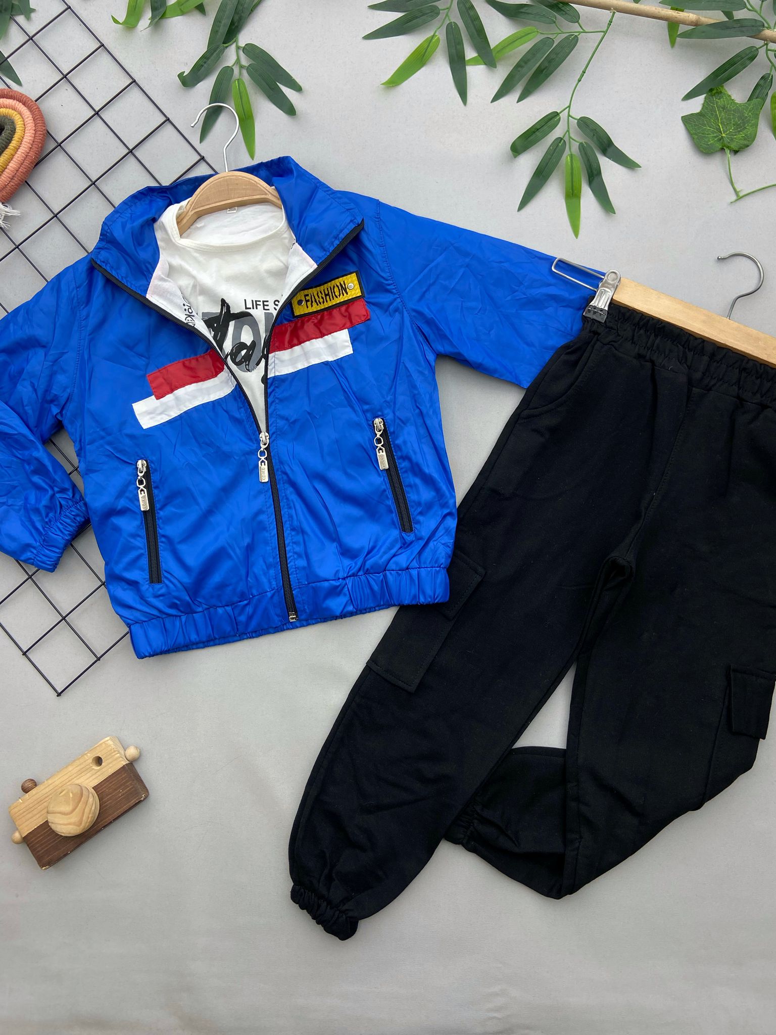 FASHION YAZILI 3'LU ERKEK COCUK TAKIM