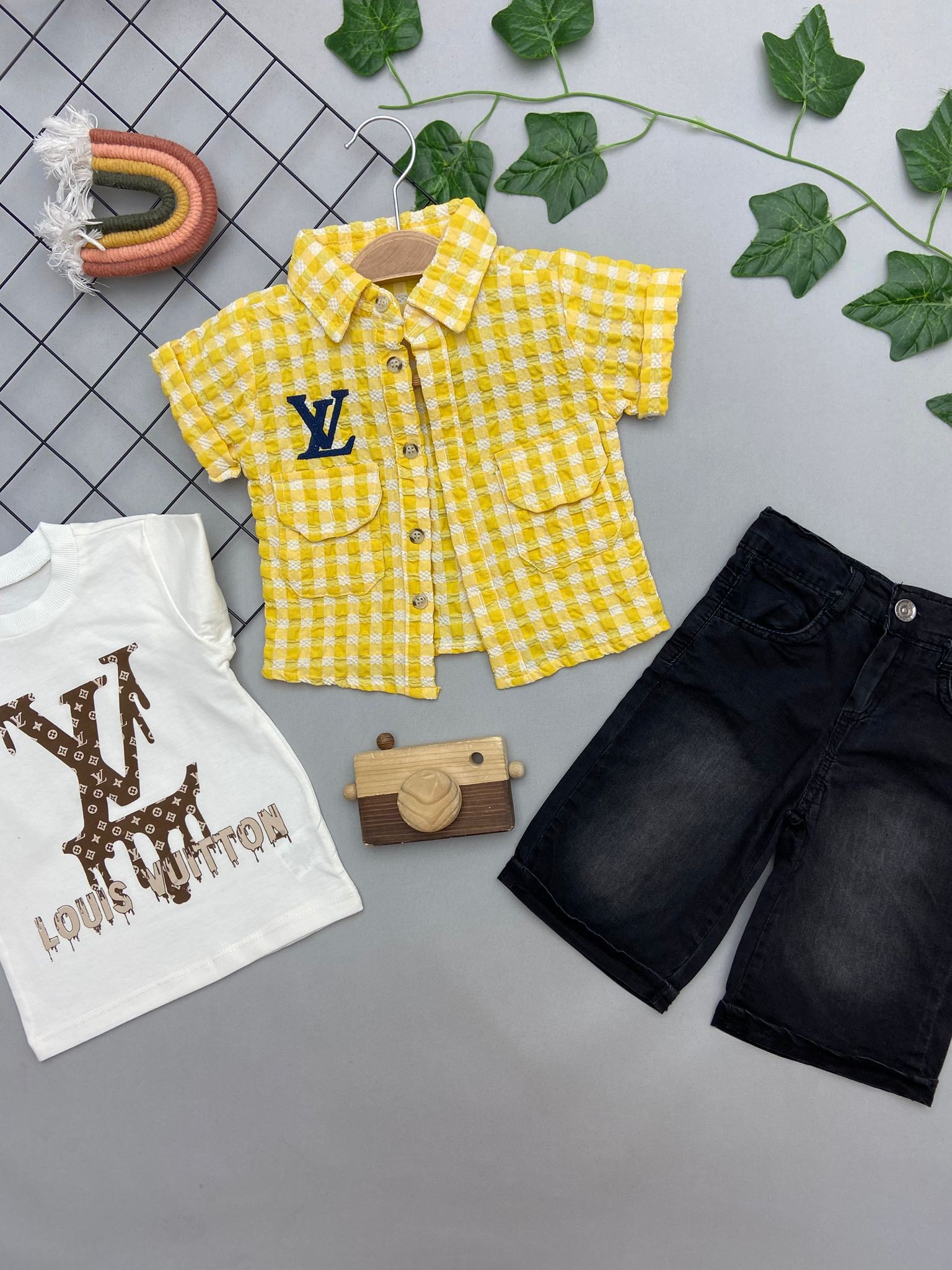LOUIS VUITTON YAZILI ERKEK COCUK TAKIM