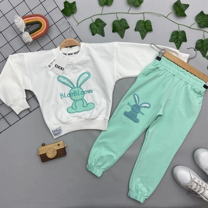 TAVŞAN BASKILI KIZ ÇOCUK TAKIM