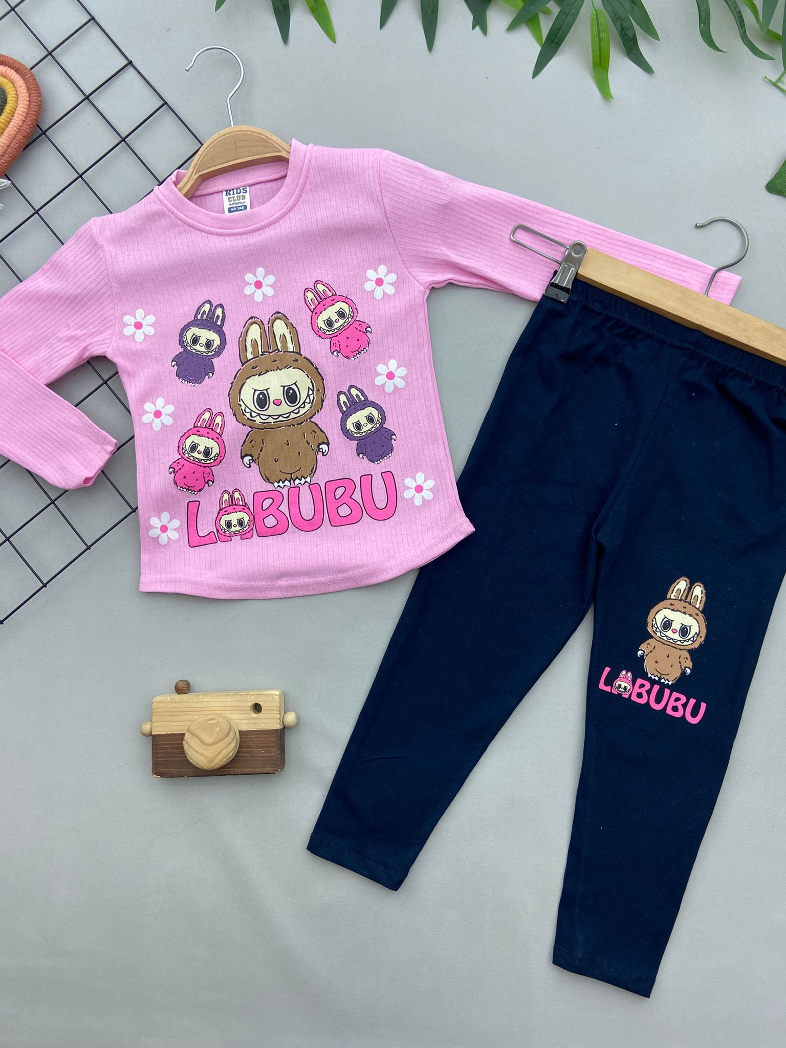 LABUBU BASKILI KIZ COCUK TAKIM