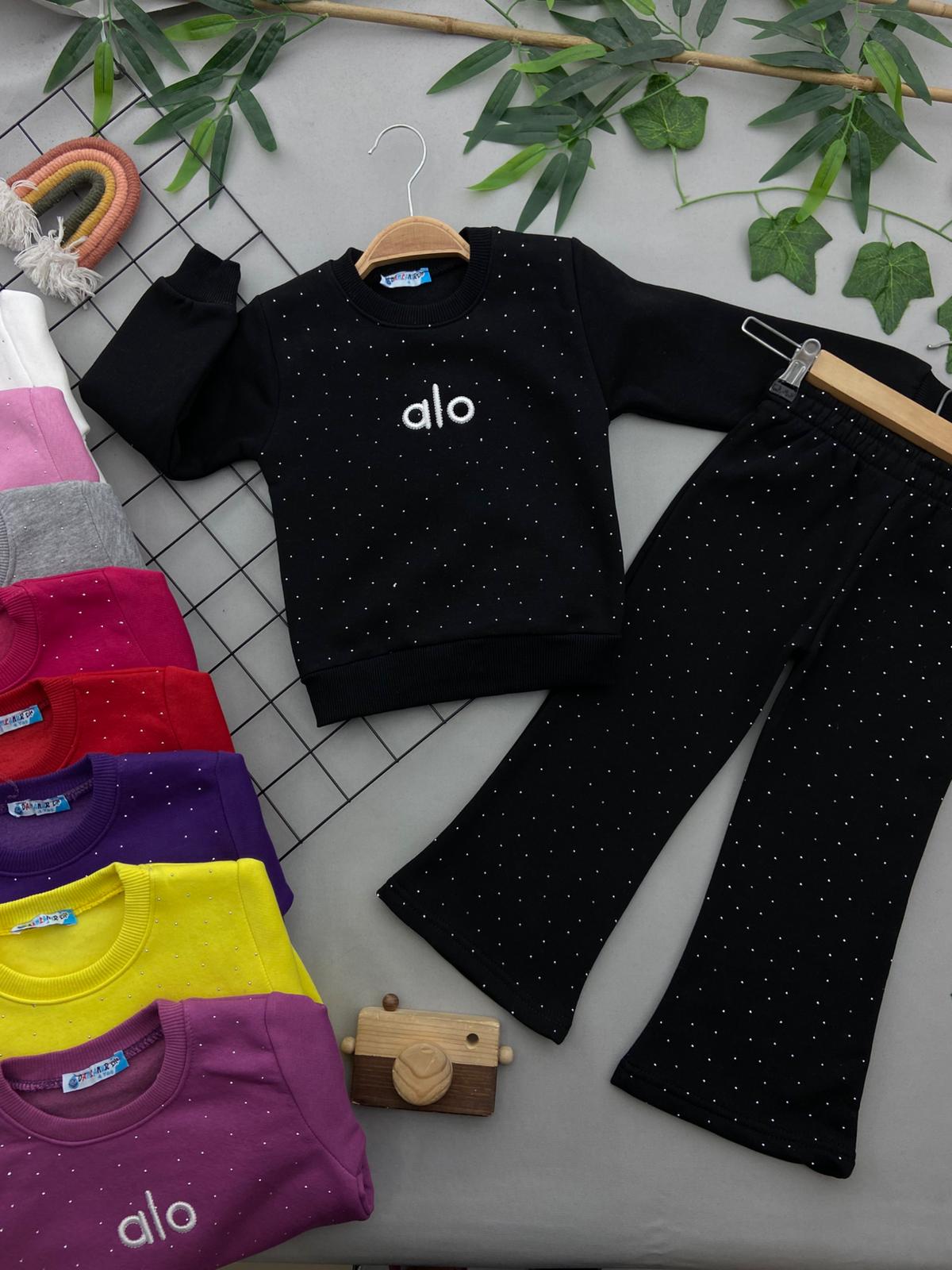 ALO YAZILI PULLU KIZ COCUK TAKIM