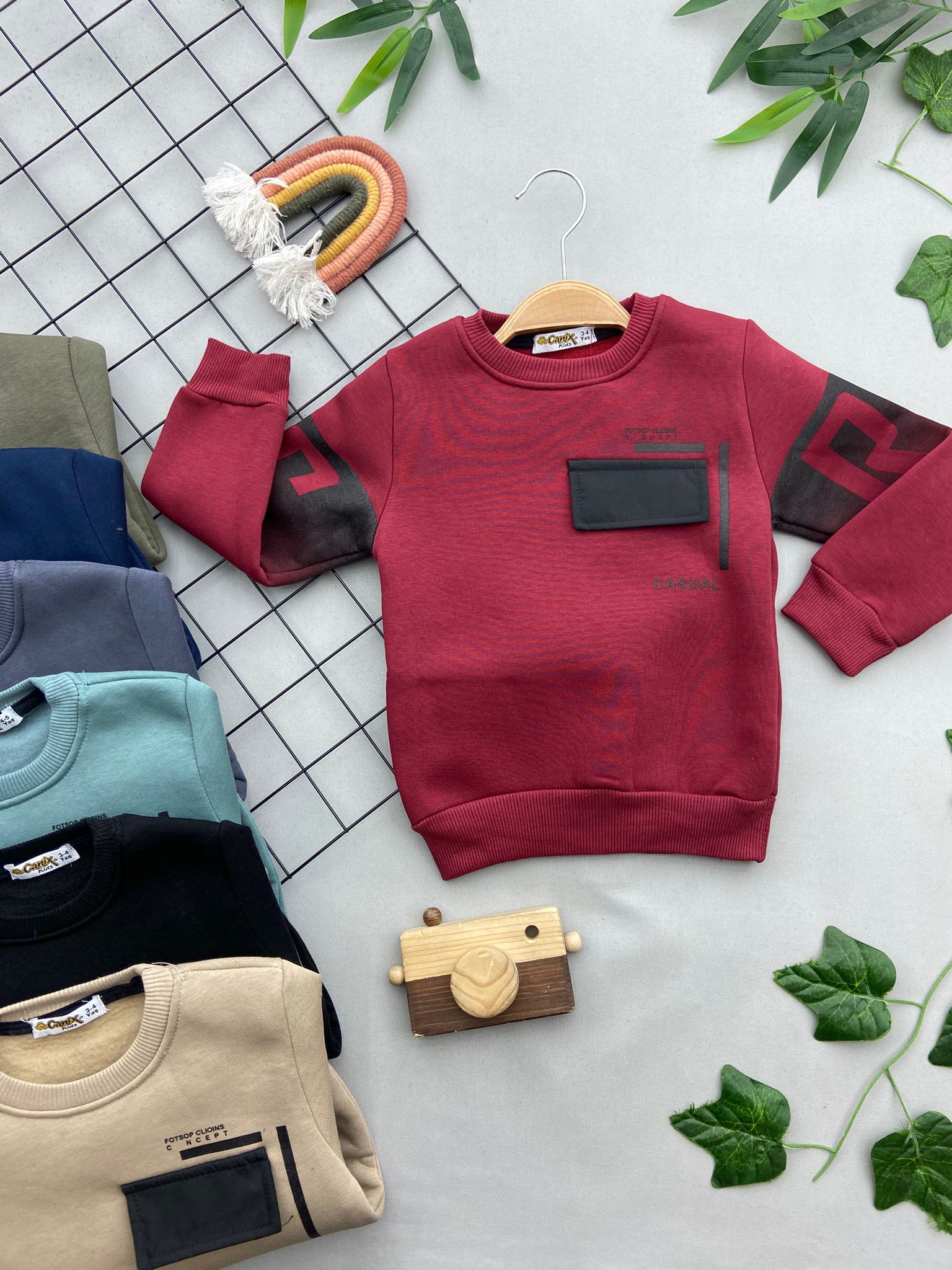 CEP DETAYLI ERKEK COCUK SWEAT