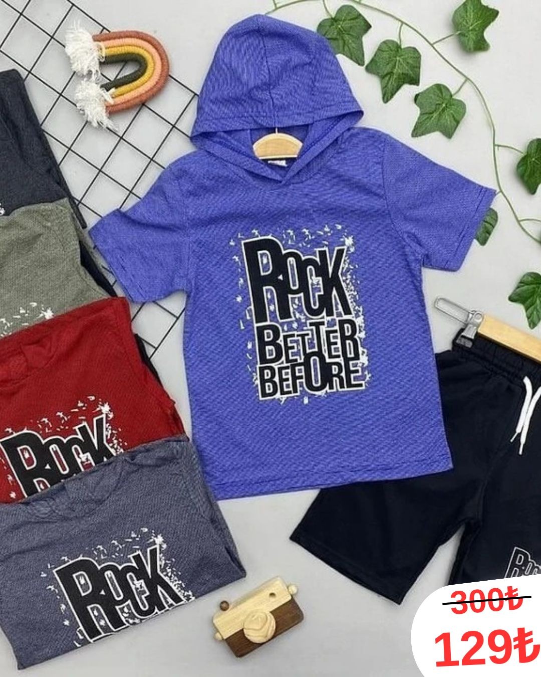 ⭐ ROCK YAZILI ERKEK ÇOCUK TAKIM