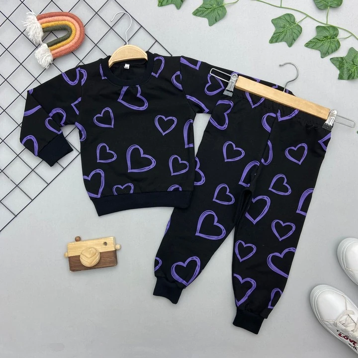 ⭐ KALP BASKILI KIZ ÇOCUK TAKIM