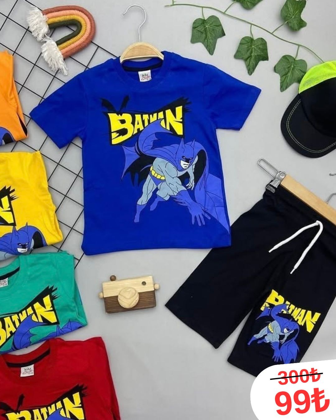 BATMAN YAZILI ERKEK COCUK TAKIM
