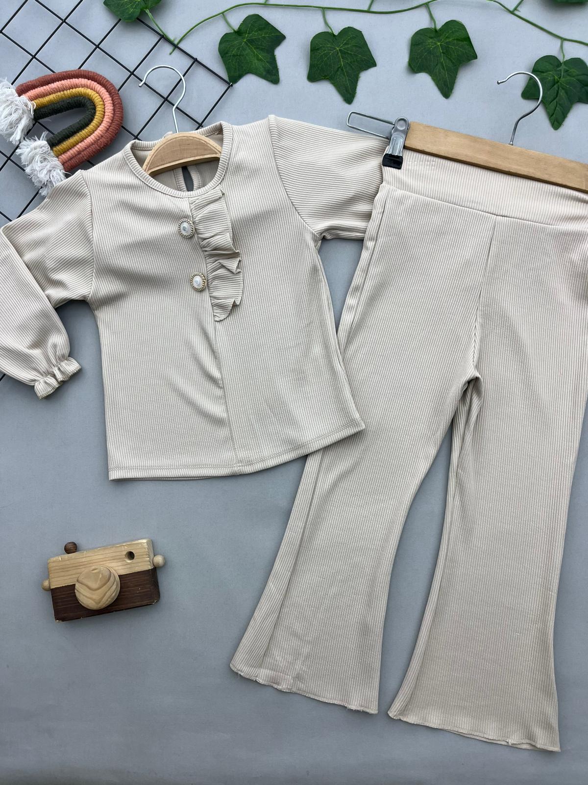 DUGME DETAYLI KIZ COCUK TAKIM