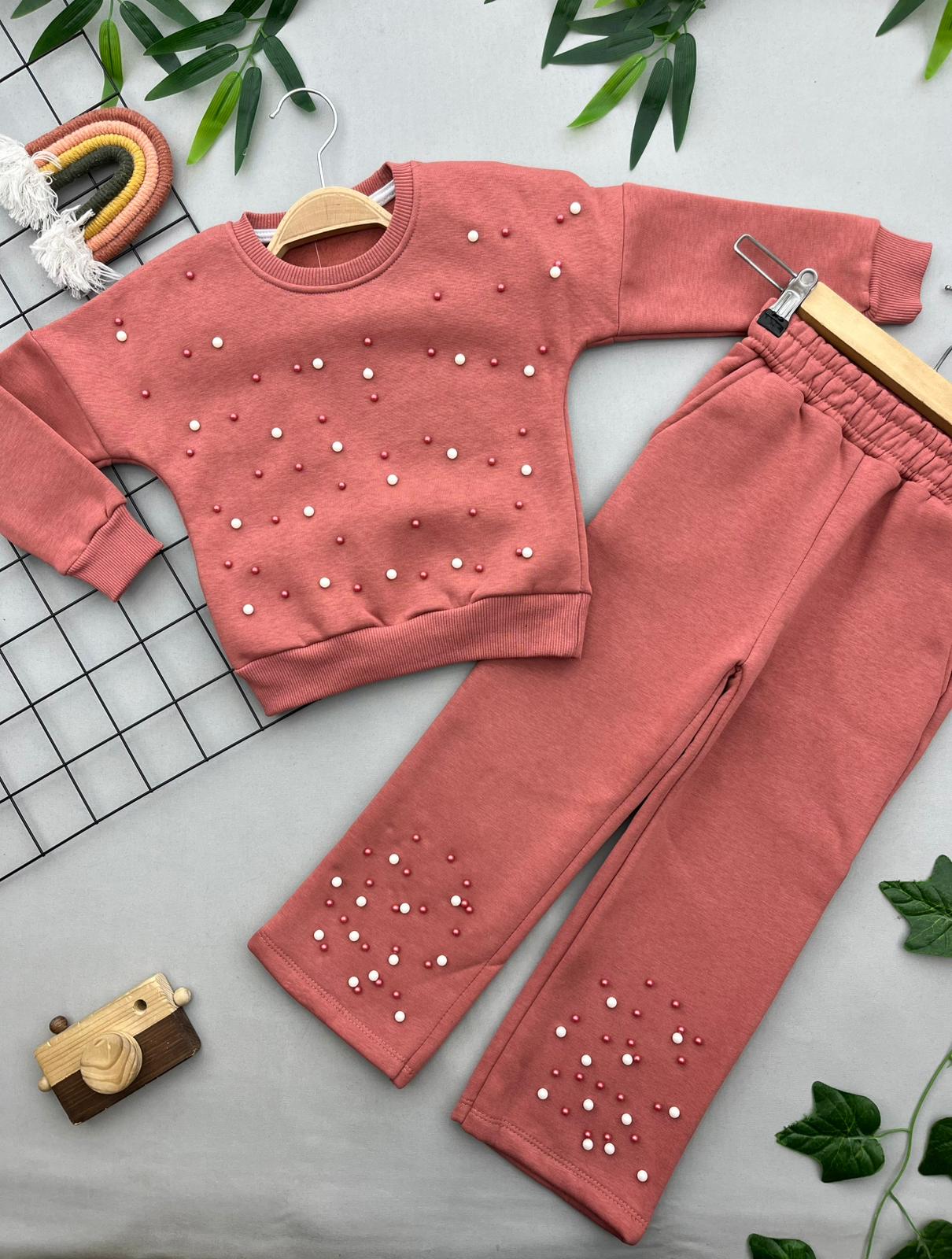 ⭐ BONCUK DETAYLI KIZ COCUK TAKIM