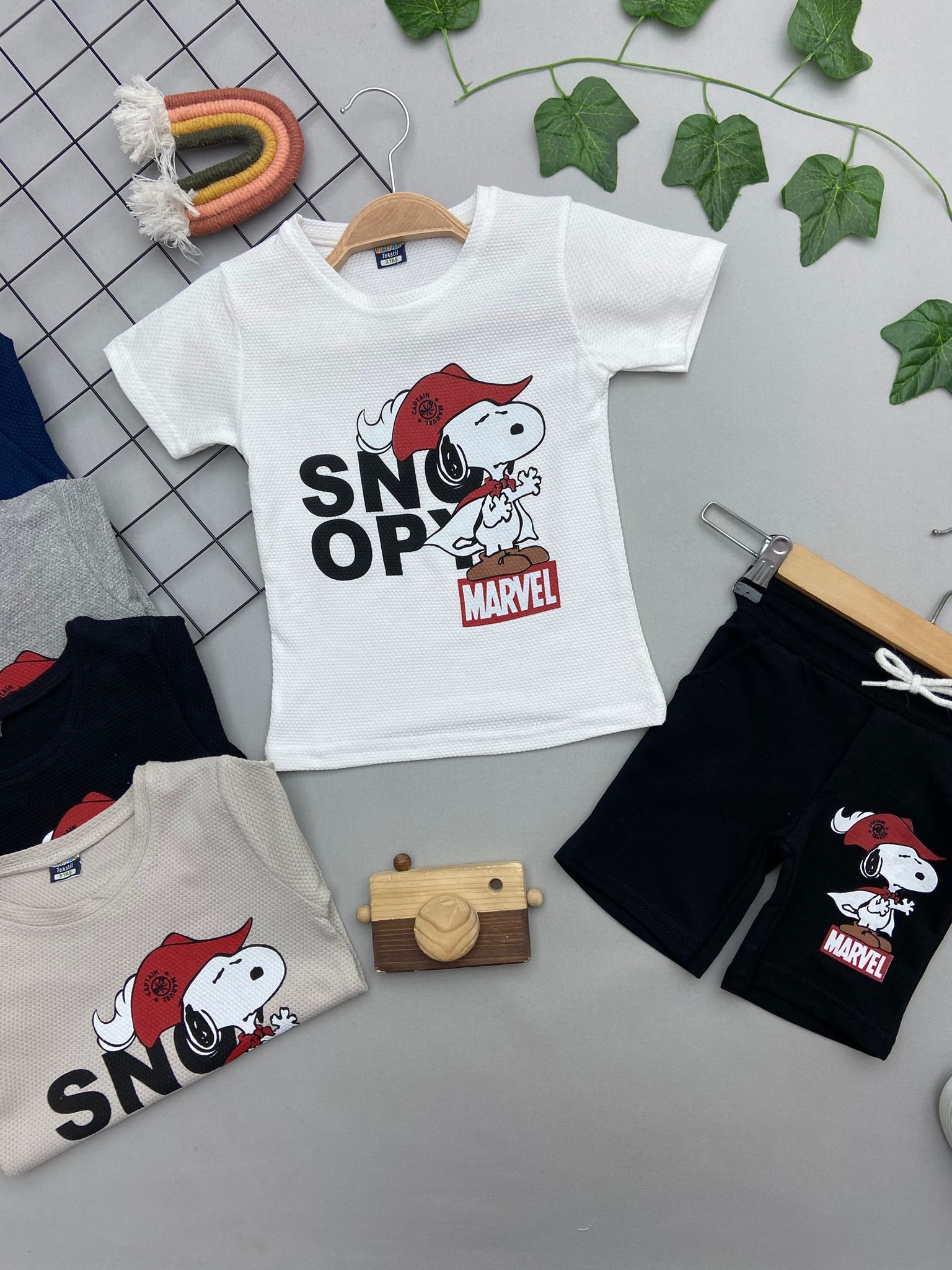 SNOOPY BASKILI ERKEK COCUK TAKIM