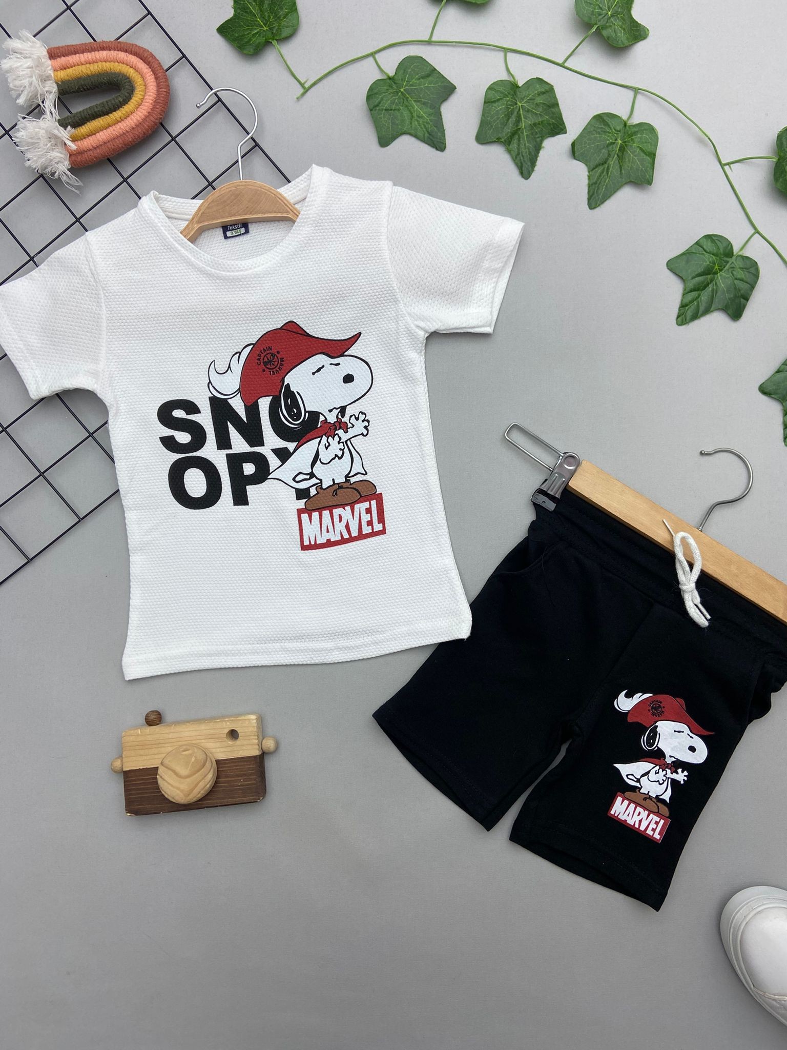 SNOOPY BASKILI ERKEK COCUK TAKIM