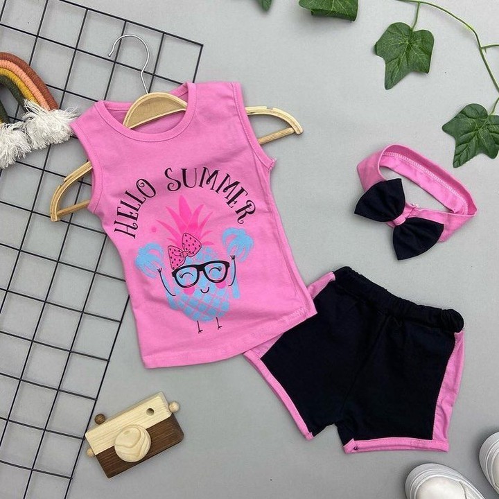 ⭐ HELLO SUMMER YAZILI KIZ ÇOCUK TAKIM