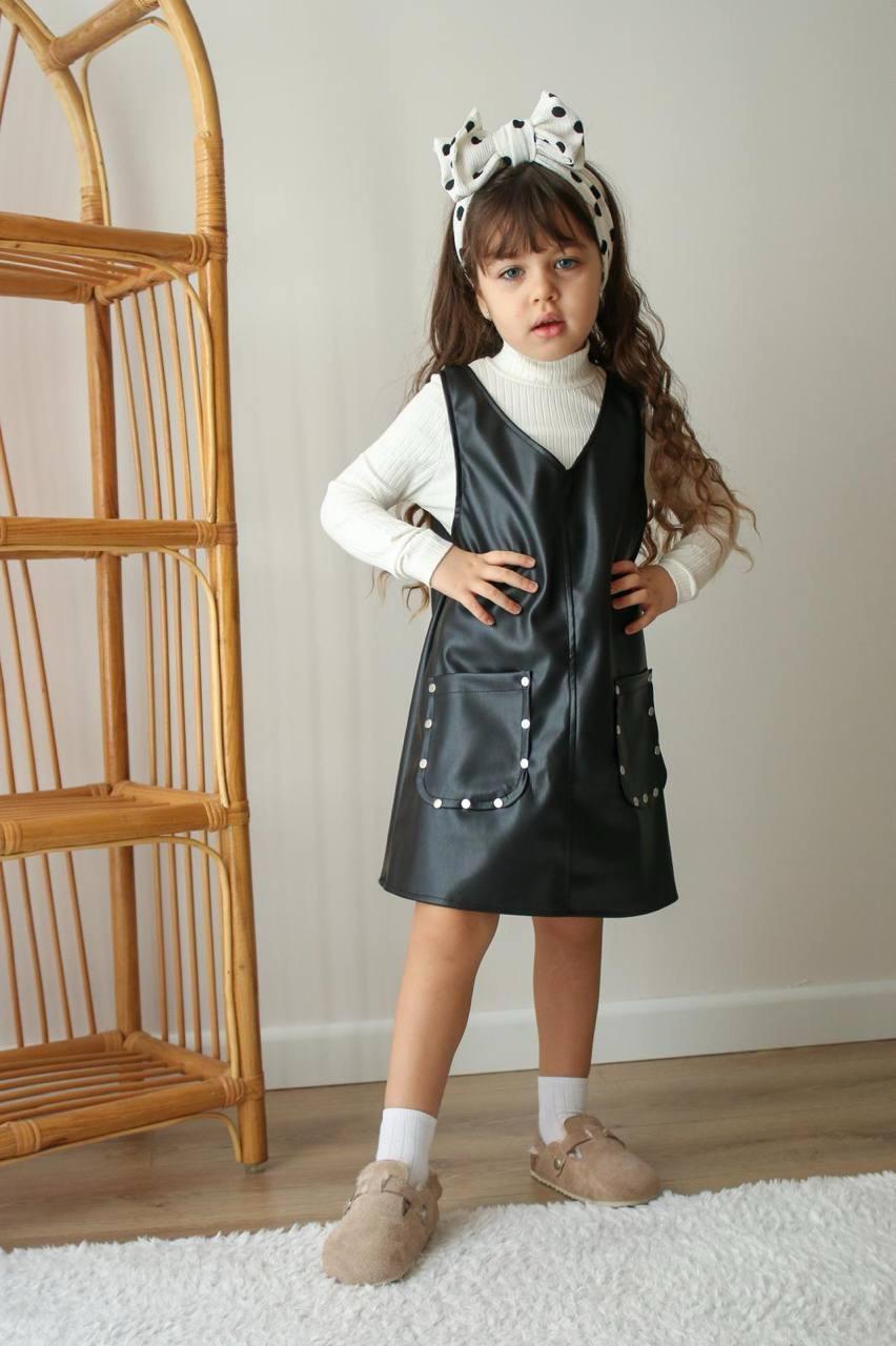 CEP DETAYLI DERİ 2'Lİ KIZ ÇOCUK TAKIM