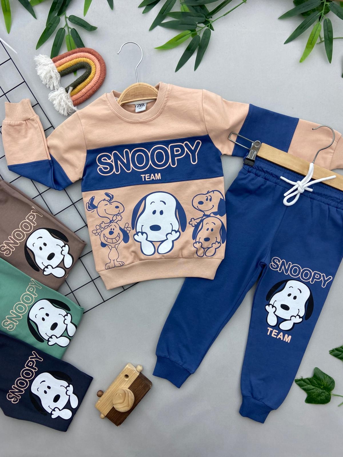 SNOOPY YAZILI ERKEK COCUK TAKIM
