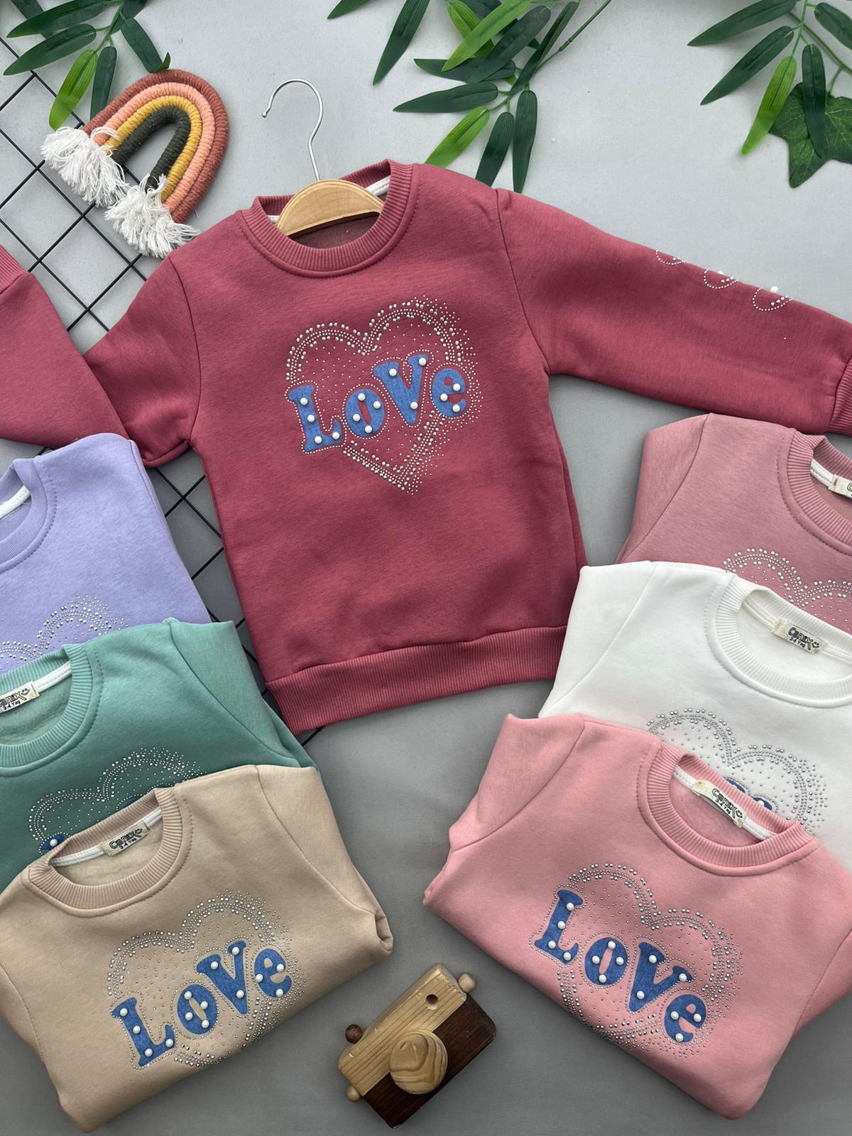 LOVE YAZILI KIZ COCUK UST