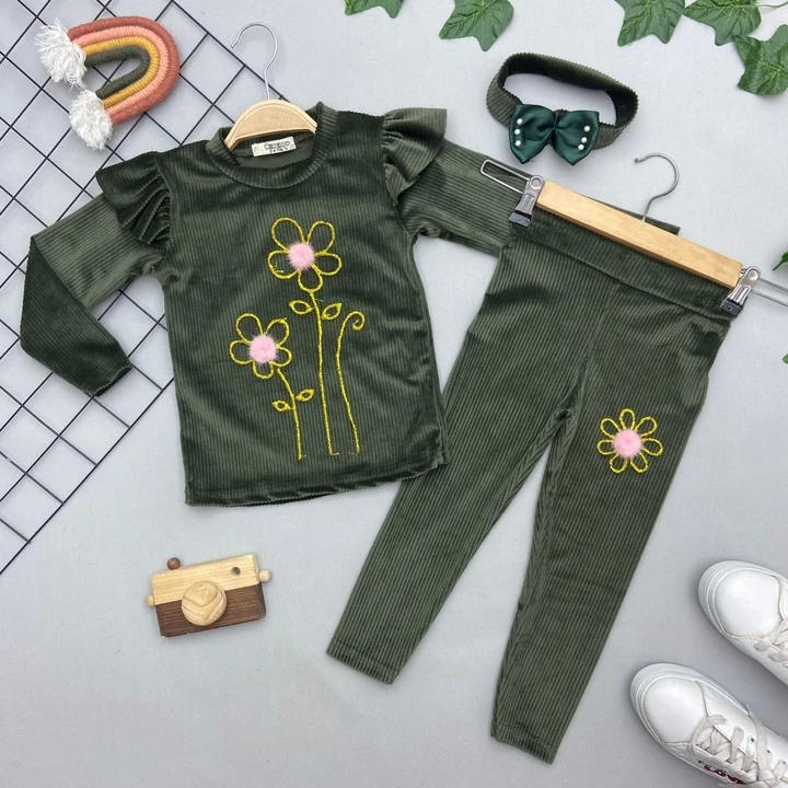 BANDANALI KIZ ÇOCUK KADİFE TAKIM