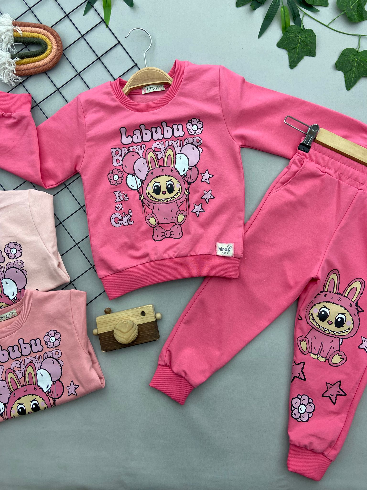 LABUBU BASKILI KIZ COCUK TAKIM