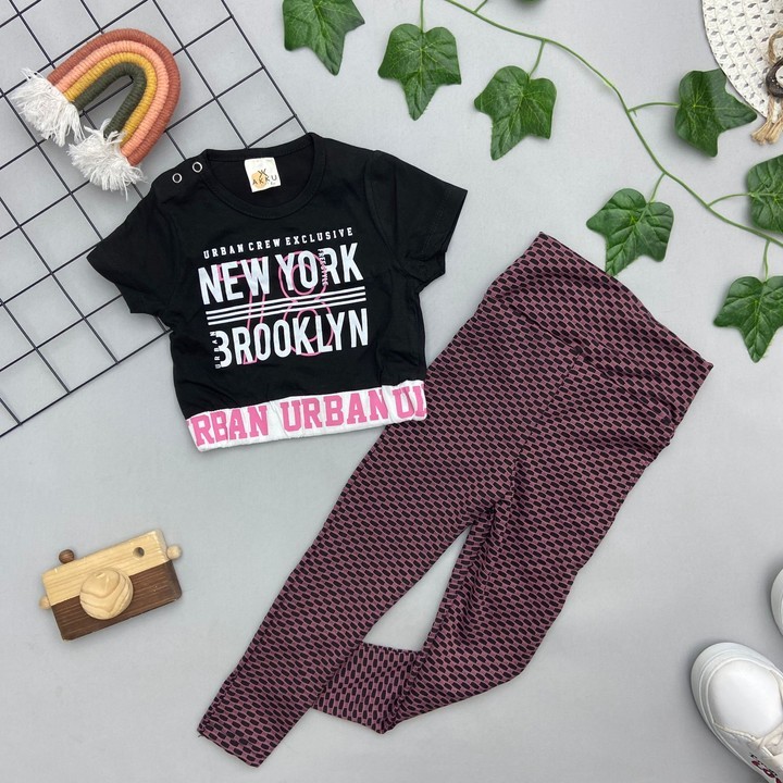 ⭐ NEWYORK YAZILI KIZ BEBEK TAKIM