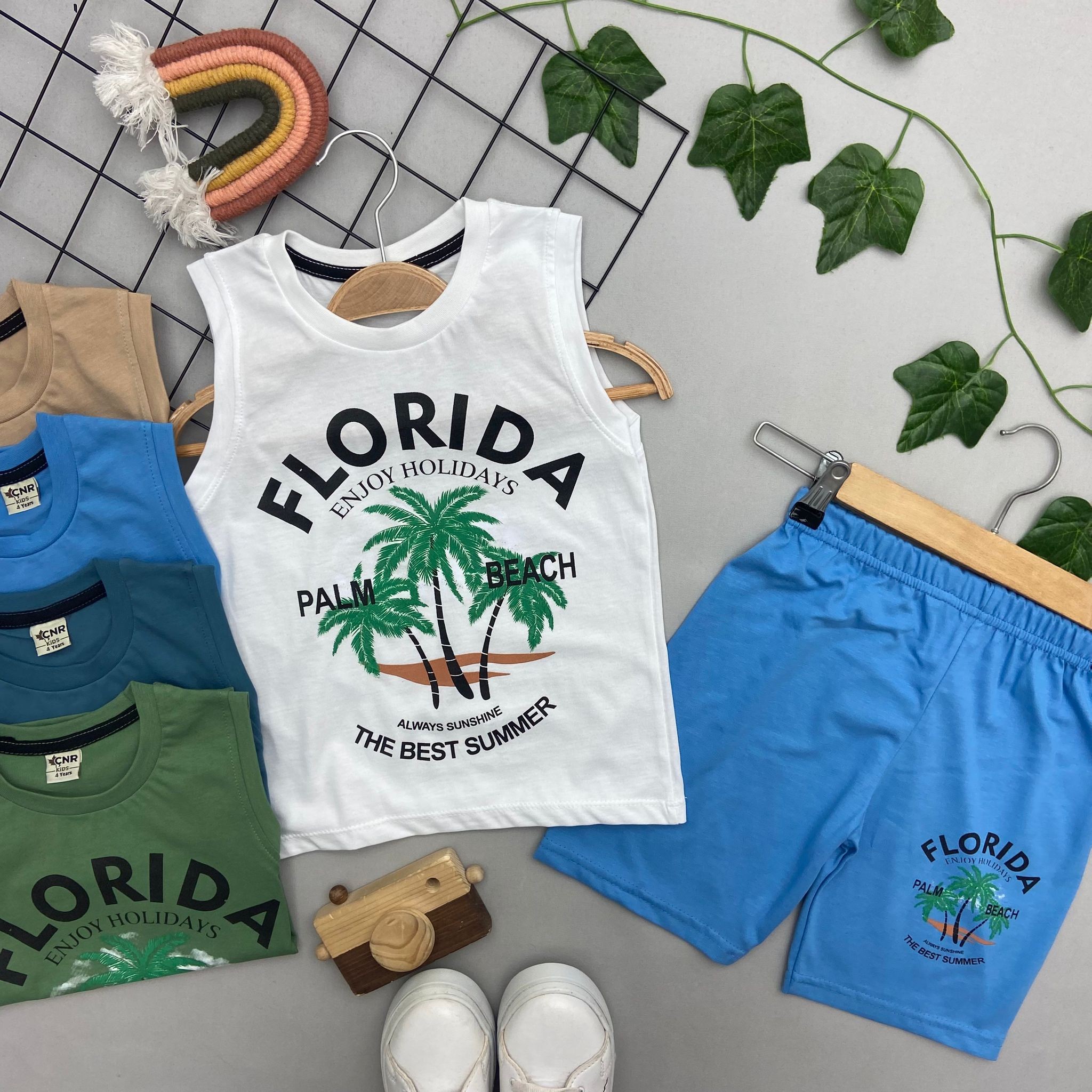 FLORIDA YAZILI ERKEK COCUK TAKIMM