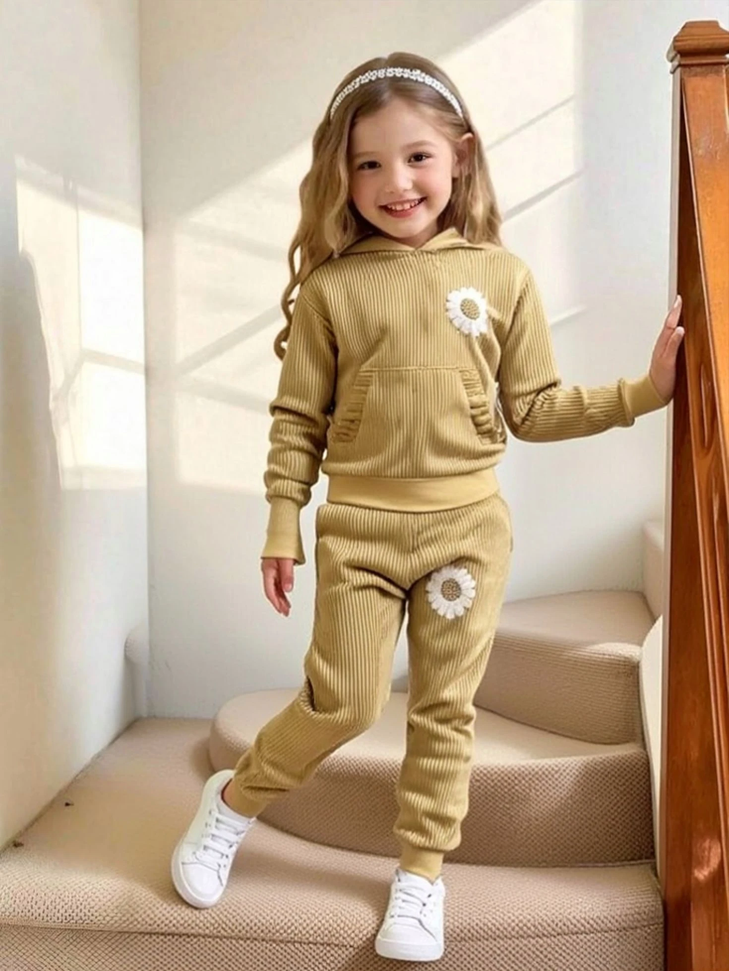 GIRLS FASHION YAZILI KIZ COCUK KADIFE TAKIM