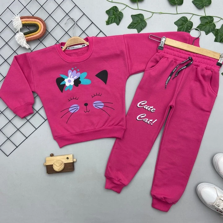 KEDİ BASKILI KIZ ÇOCUK TAKIM