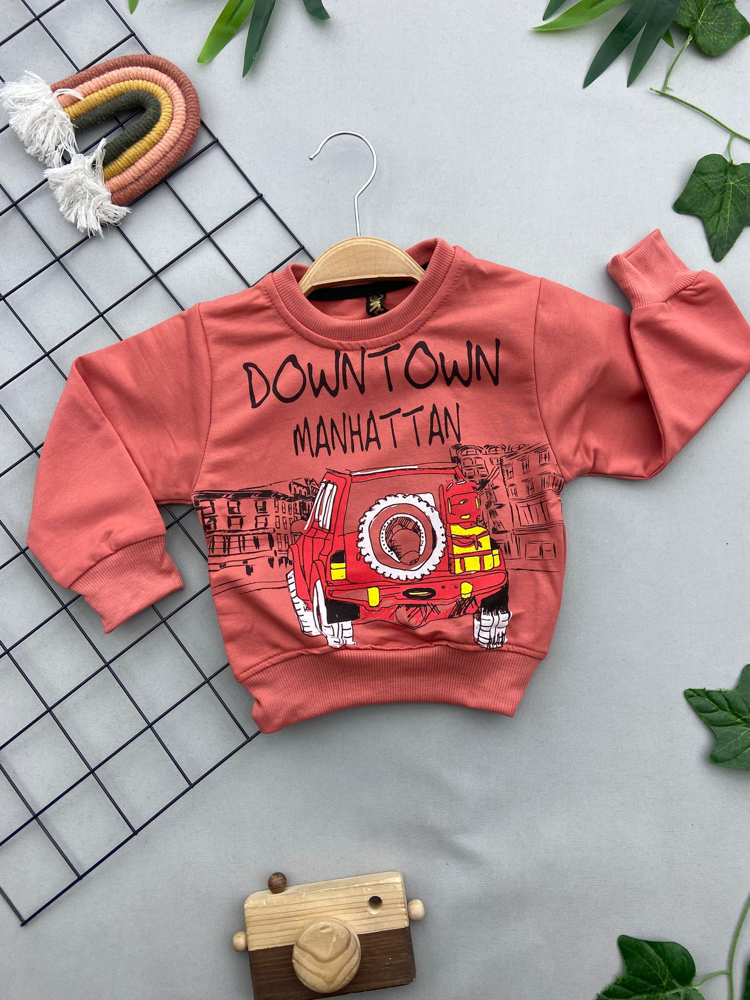 DOWNTOWN YAZILI ERKEK COCUK SWEATSHIRT